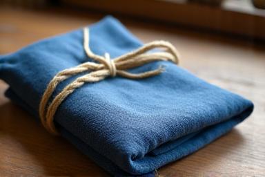 Tessuto piegato con tecnica shibori