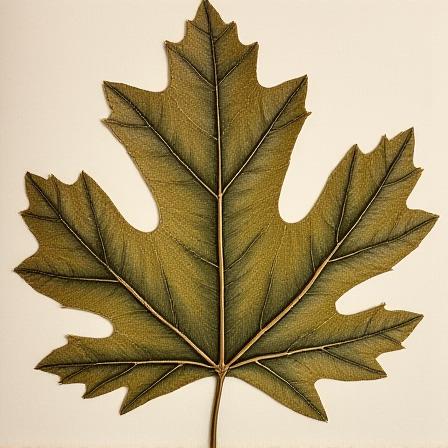 Foglie stampate su lino