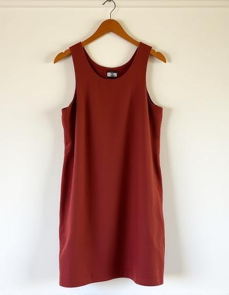 Vestito in lino tinto con Robbia color rosso antico