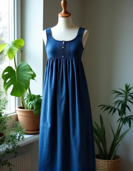 Abito in lino tinto indaco